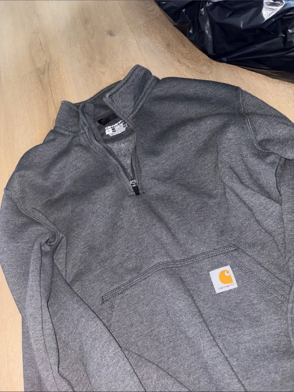 Carhartt Men’s Dark Gray Quarter-Zip Sweatshirt - Picture 3 of 3